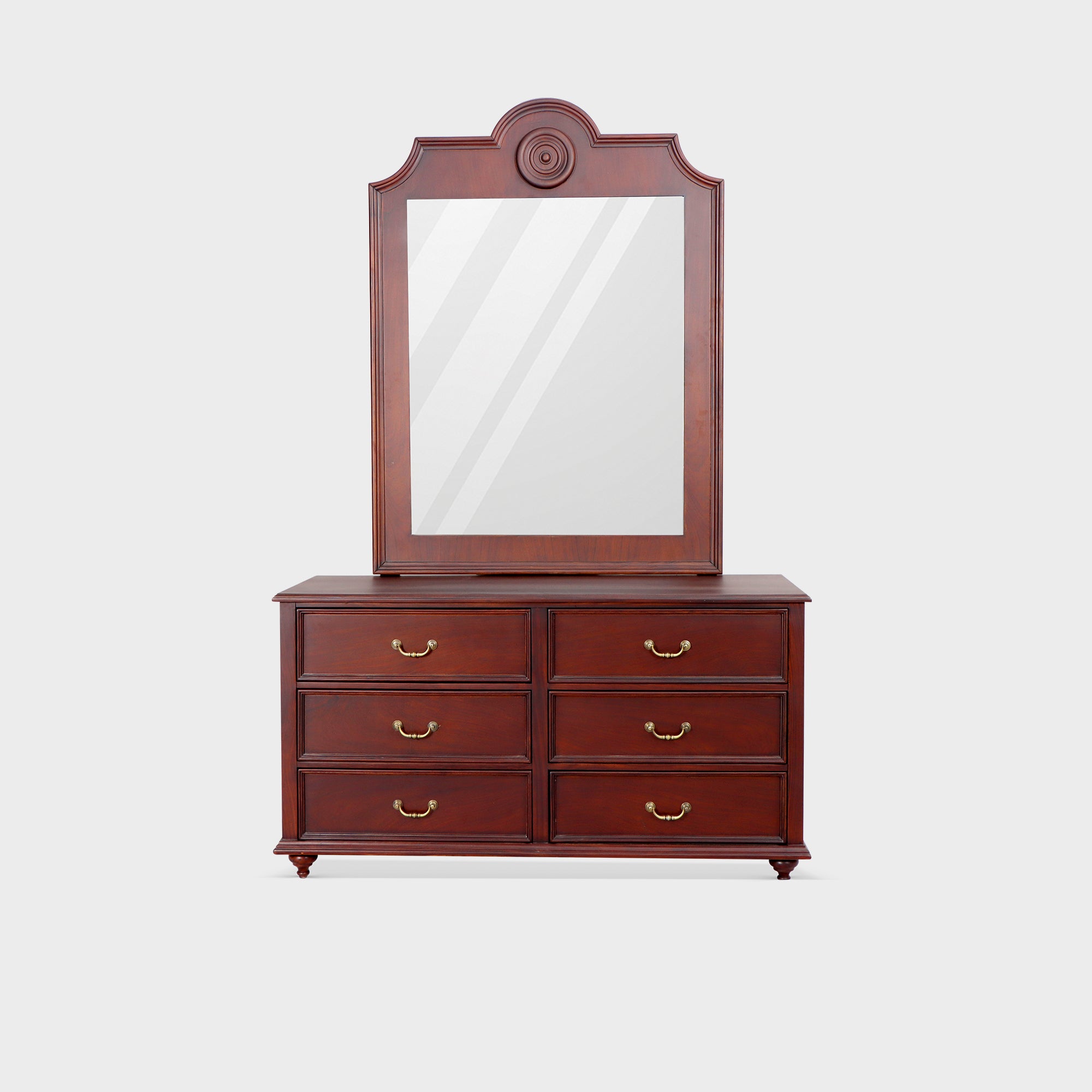 SLEIGH DRESSER TABLE WITH MIRROR